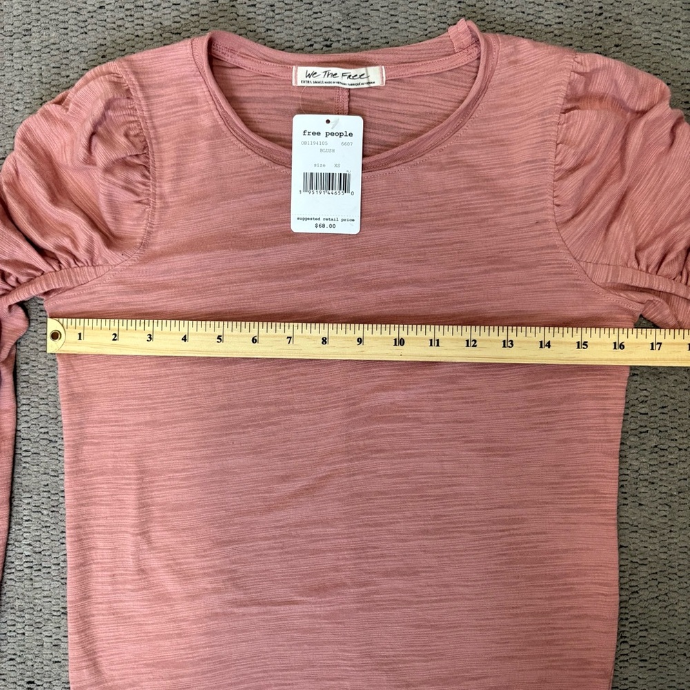 FP Ruched Sleeve Top XS - Picture 7 of 10